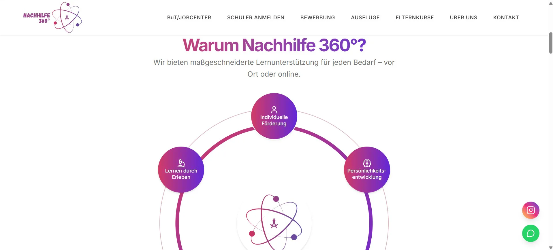 Nachhilfe 360° Webseite – Projektansicht 2