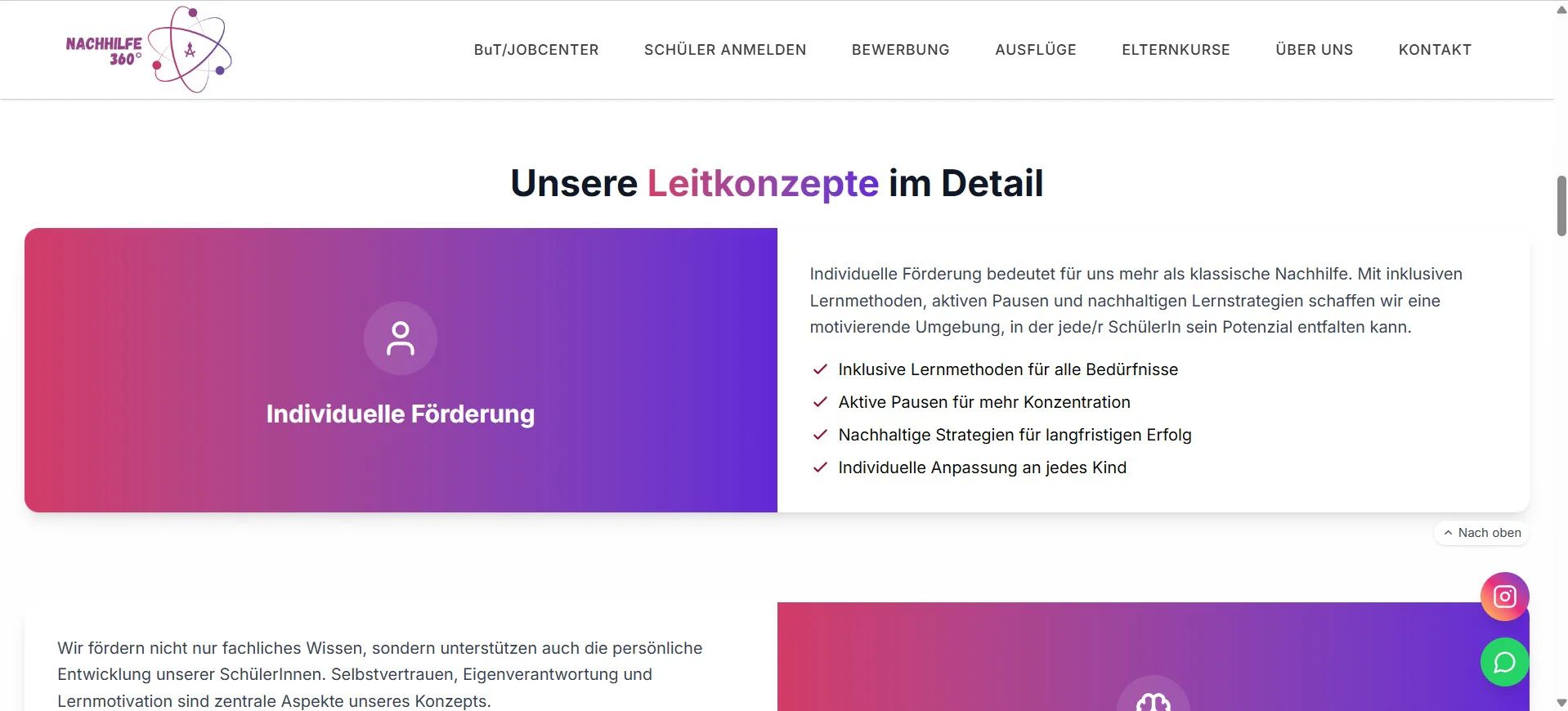 Nachhilfe 360° Webseite – Projektansicht 3