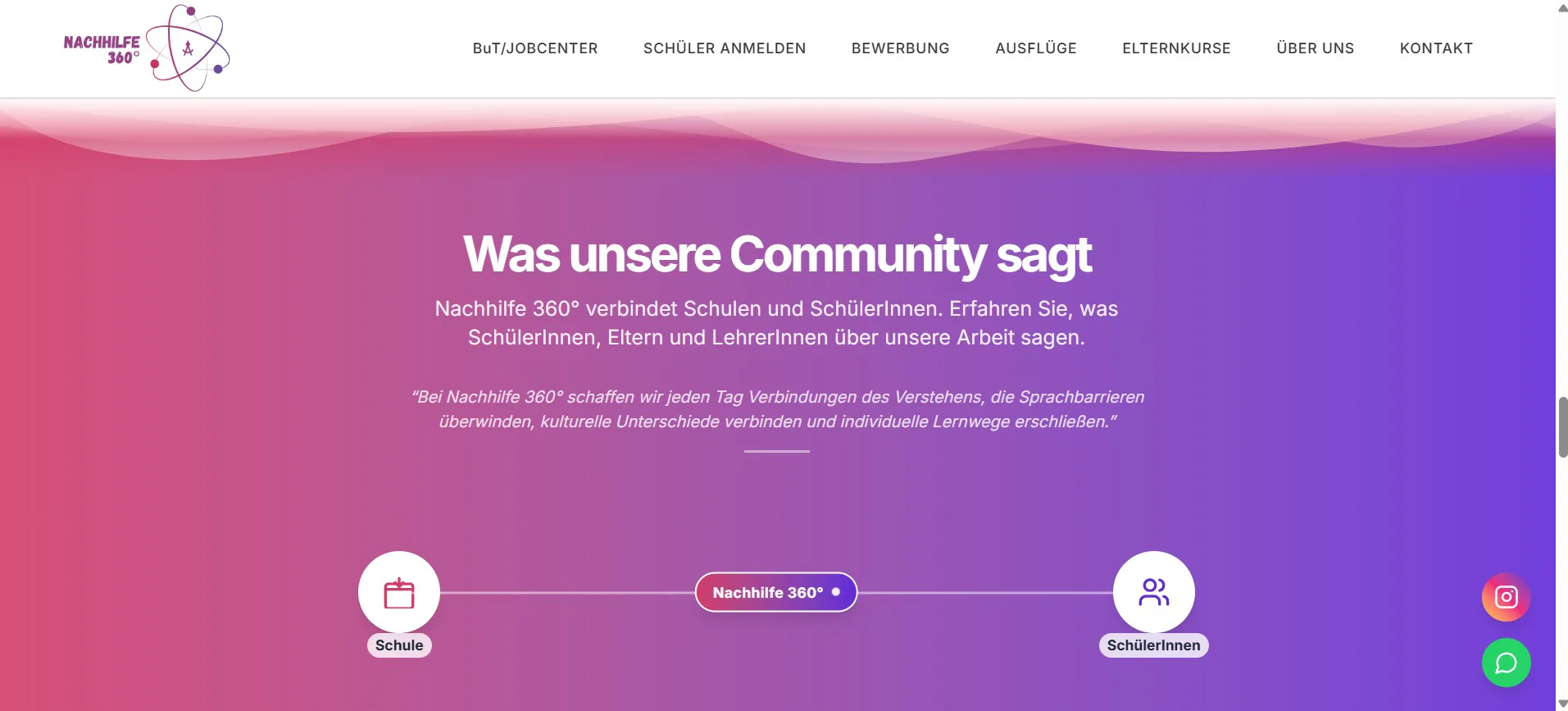 Nachhilfe 360° Webseite – Projektansicht 4