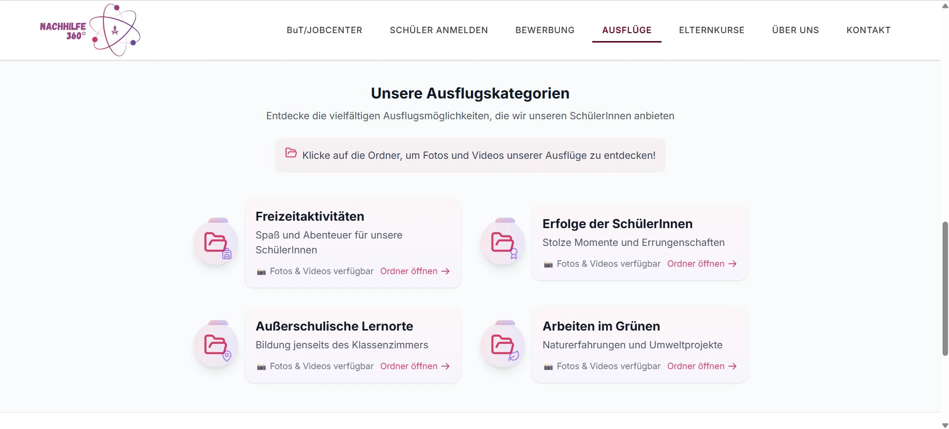 Nachhilfe 360° Webseite – Projektansicht 7
