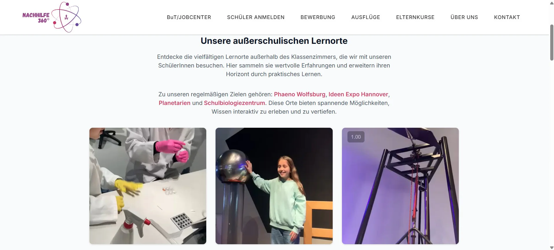 Nachhilfe 360° Webseite – Projektansicht 8