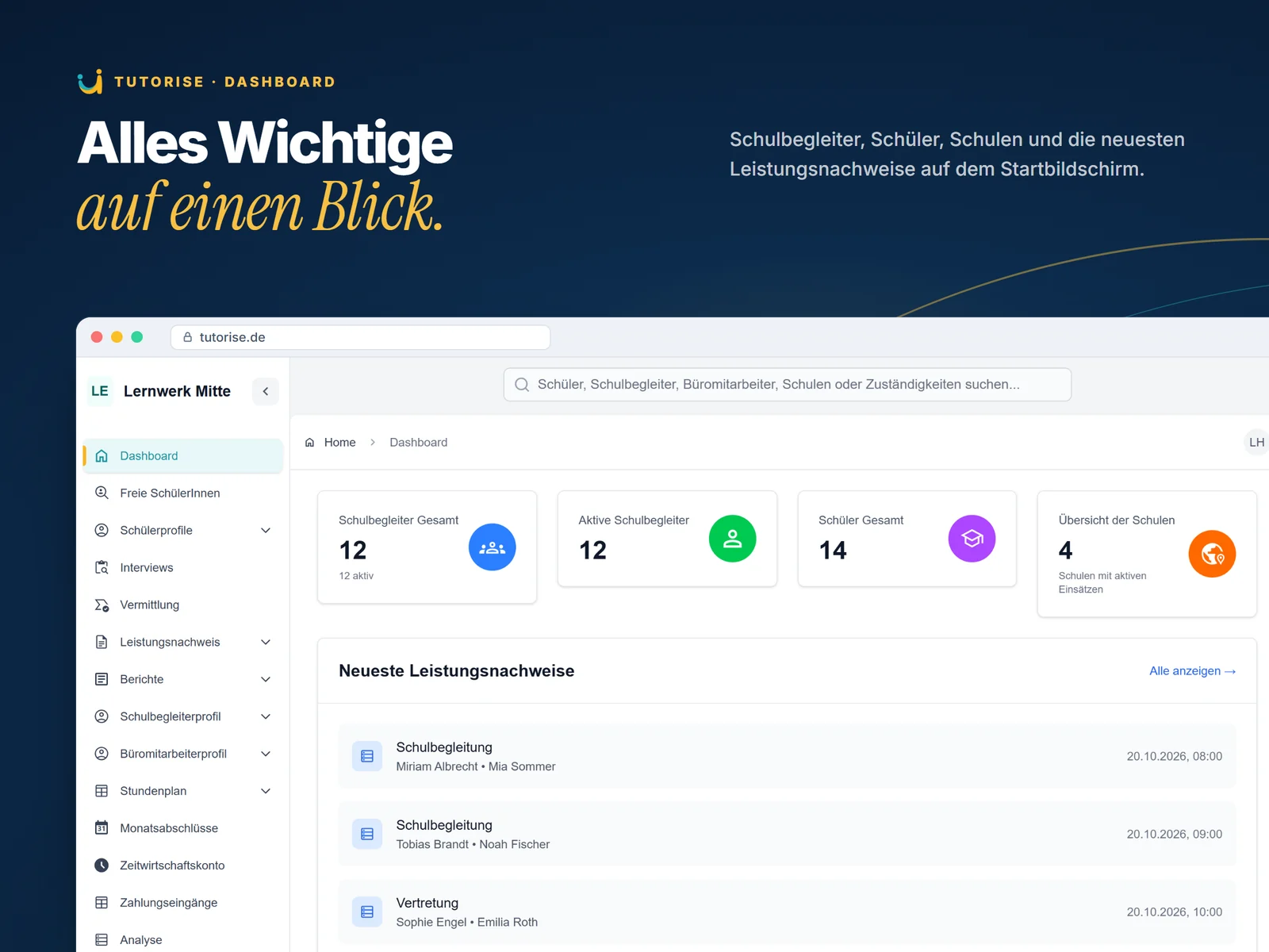 Tutorise – Projektansicht 2